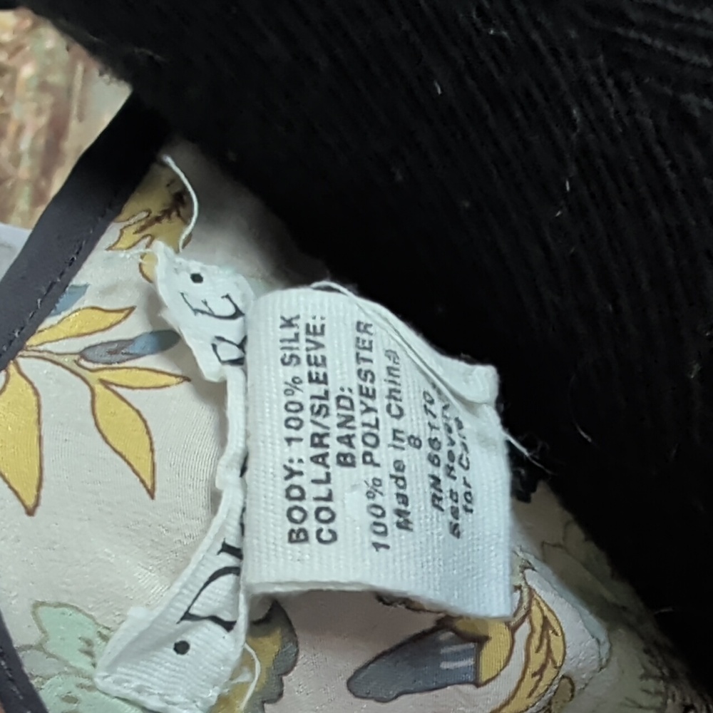 Anthropologie Gray and Yellow Floral Blouse - Picture 2 of 3